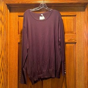 Olive light sweater with button detail